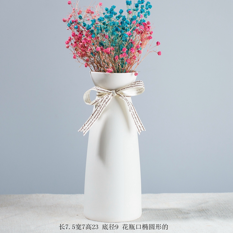 All over the sky star simulation fresh dry plastic flowers in the living room table type large white ceramic vases, ground decoration