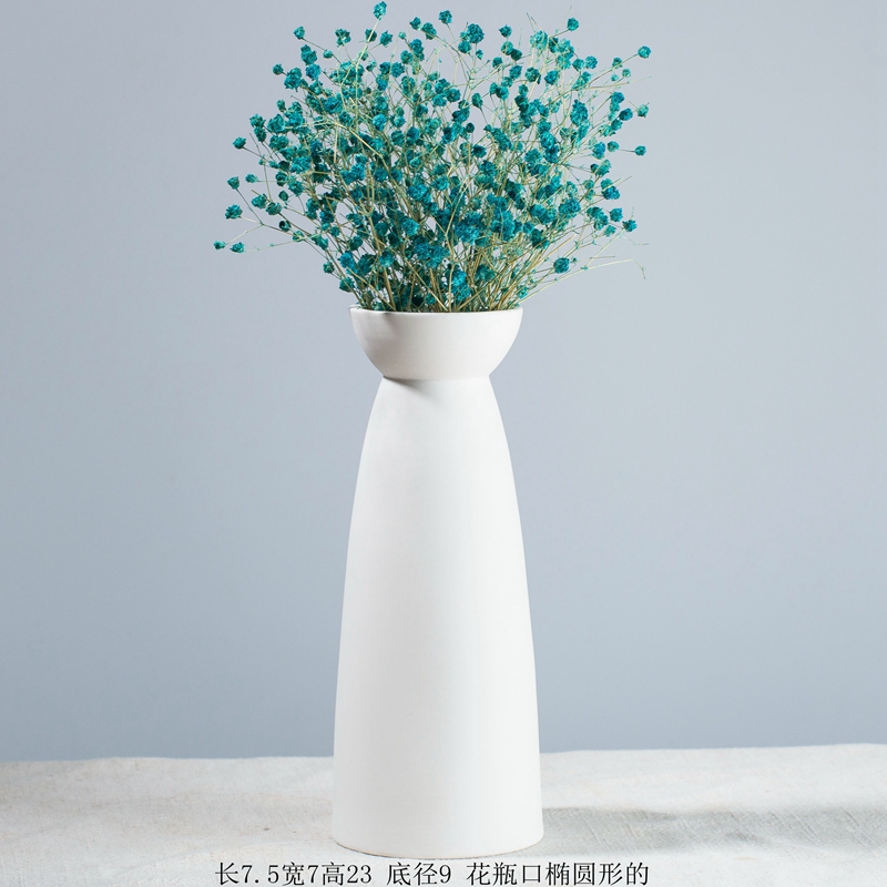 All over the sky star simulation fresh dry plastic flowers in the living room table type large white ceramic vases, ground decoration