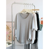 Мягкая летняя футболка с коротким рукавом для йоги, свободный крой