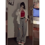 Ретро топ с чашечками, белье для повседневной носки без рукавов, футболка, в американском стиле