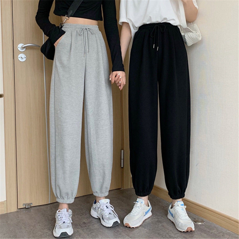 Plus Size 150kg Casual Sweatpants for Women, Summer Loose Fit, Student Style, 100kg Jogger Pants, ins Trendy
