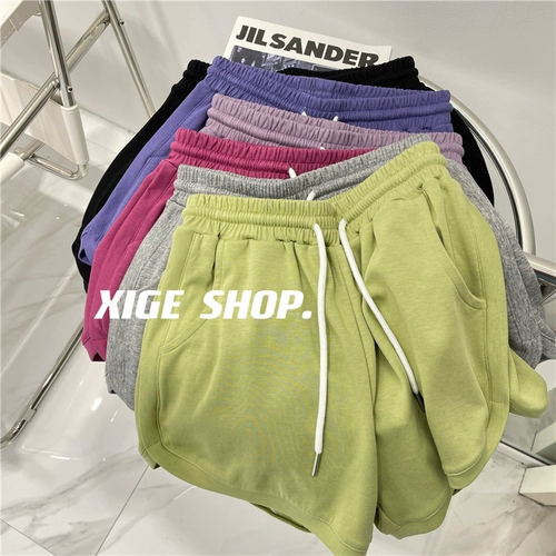 Очень большие брендовые шорты для отдыха, штаны, большой размер, в корейском стиле, свободный крой, высокая талия