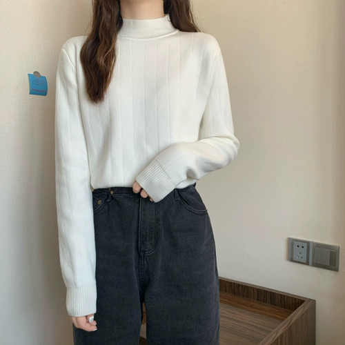 Очень большой приятный телу зимний лонгслив, большой размер, в корейском стиле, в западном стиле, по фигуре, увеличенная толщина