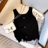 Очень большой трикотажный летний топ с чашечками без рукавов, большой размер, французский стиль, в стиле Шанель