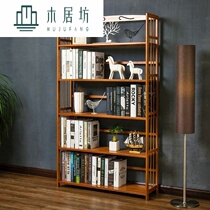 A small bookshelf bamboo table table bamboo table table multi-layer bookcase solid wood head floor bedroom simple thickening collection