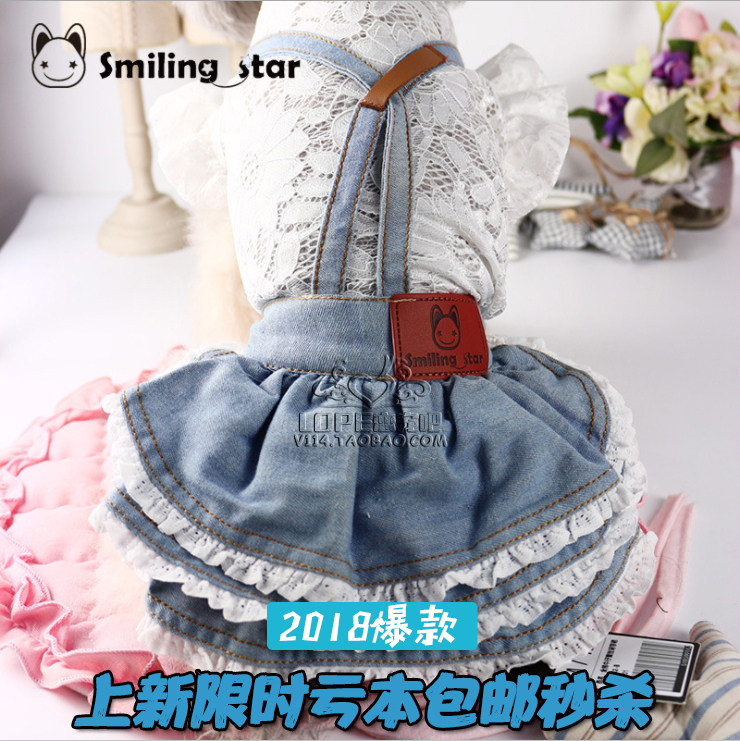 Sstar Original Teddy Bib Bear Cuddling Bag Pants Dog Autumn Winter Clothing Pet Clothes Dog Clothes Holding Baby Bag Denim Dress