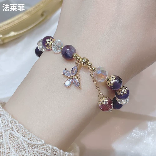 Аксессуар с аметистом, ювелирное украшение, браслет, китайский стиль, легкий роскошный стиль, микроинкрустация