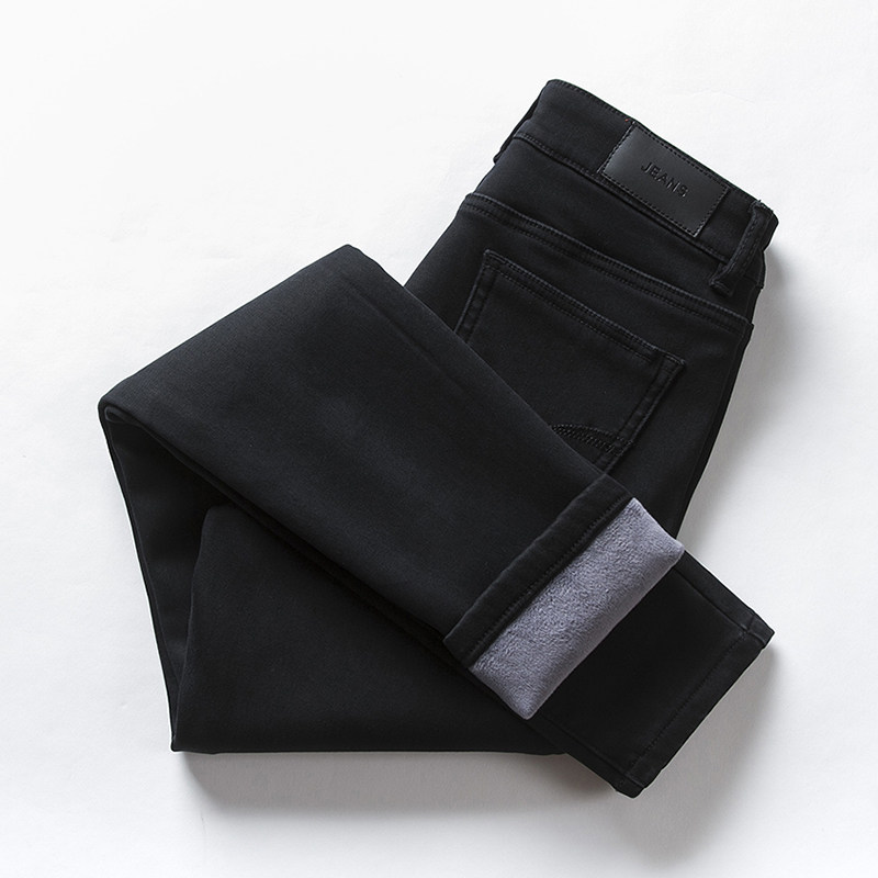 Gush Jeans Woman High Waist Black 2022 Autumn Winter New Thickening With Suede Slim Fit Slim 90% Pencil Pants 