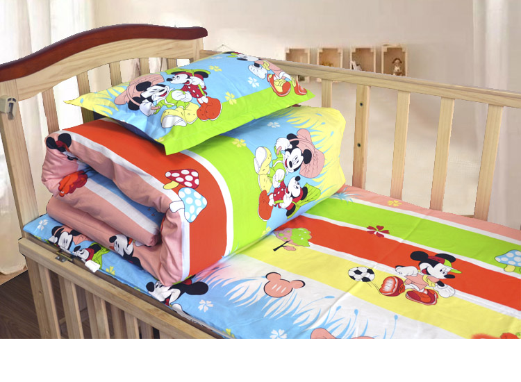 Giường trẻ em phim hoạt hình quilt cover mẫu giáo quilt ba mảnh cotton quilt bé nap sáu mảnh thiết lập với lõi gối