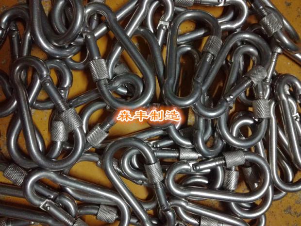 M8 opening ring 304 stainless steel mountaineering buckle quick hanging spring hook insurance clasp chain fastening rope fastening
