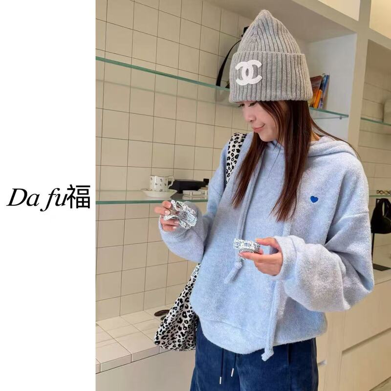 [Dafu]-Lightweight and Warm Temperature-Locking Hooded Sweatshirt for Women, Loose-Fitting Autumn and Winter Fleece Top, Thick and Soft Hoodie