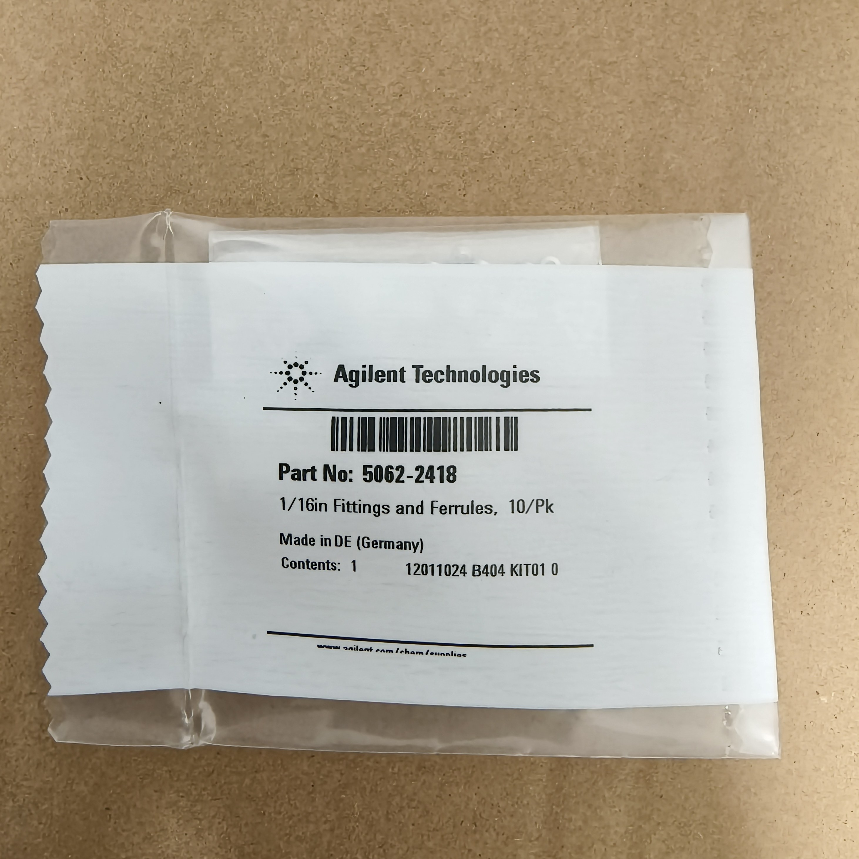 安捷伦5062-2418，Swagelok 接头，不锈钢，10/包.原装全新未拆
