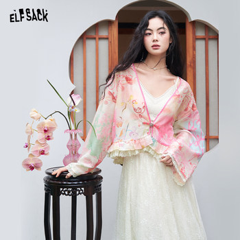 ເສື້ອຢືດ chiffon ພິມແບບຈີນແບບໃໝ່ ກະເປົ໋າຂອງ fairy
