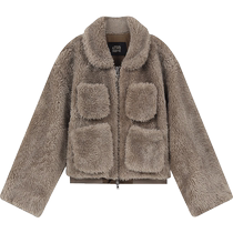 Fairys Pocket Furry Thickened Cotton Jacket Womens 2023 Winter New Loose Short Design Lady Jacket