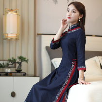 Junya Aodai cheongsam 2021 new young Vietnamese authentic cotton and hemp this year popular cheongsam skirt long