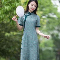 Yun Ya improved cheongsam 2021 new cotton linen dress young daily wear loose retro dress