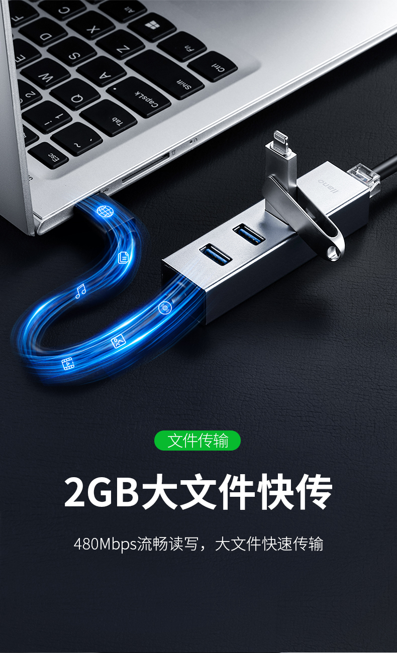 Màu xanh lá cây năng lượng giao diện USB-cáp một trăm Gigabit Ethernet của Apple máy tính xách tay macbook bên ngoài RJ45 Ethernet cổng chuyển đổi kê Huawei Lenovo máy tính để bàn card mạng mac - USB Aaccessories quạt mini để bàn sạc pin