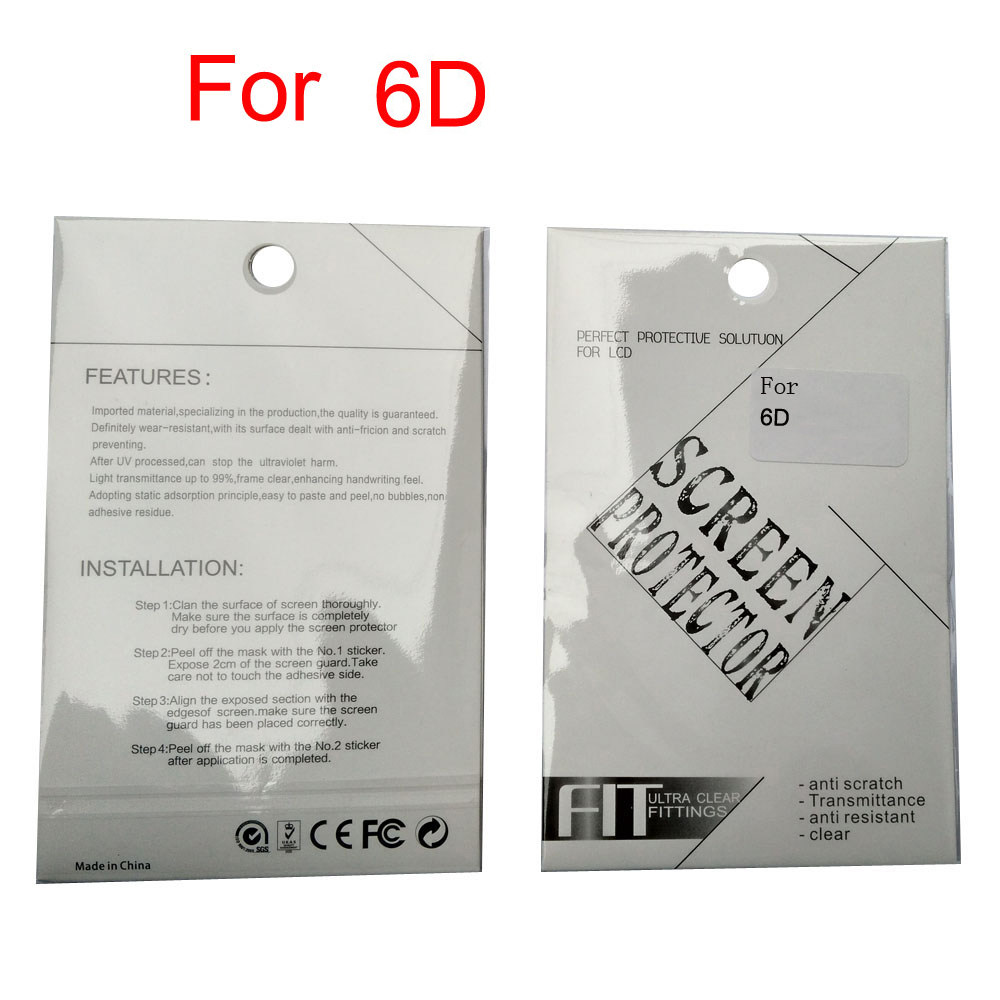 Camera screen PET HD adhesive film suitable for Canon EOS 6D