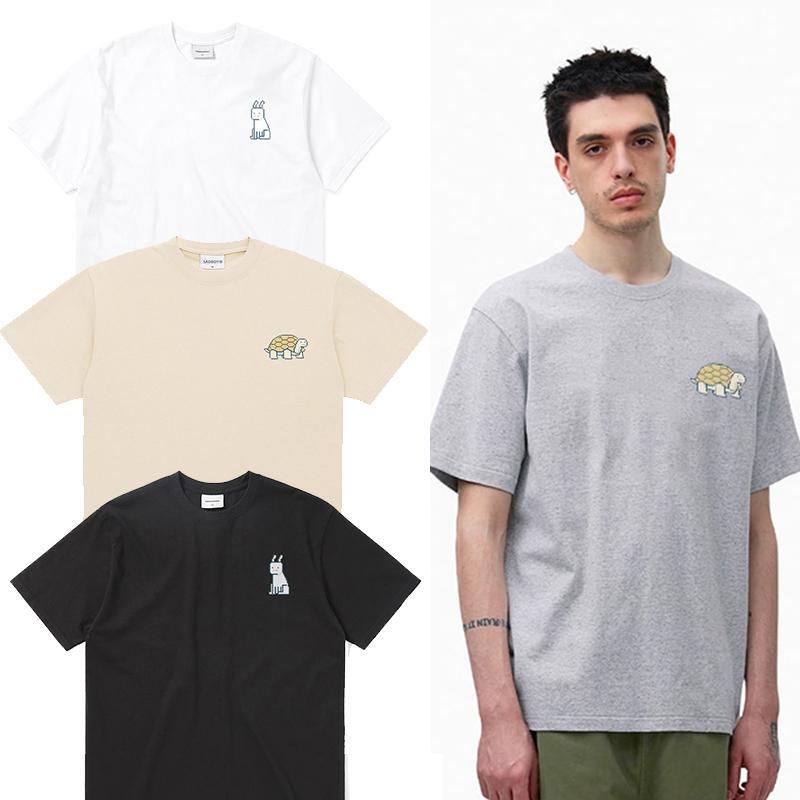 Hianimal American Cartoon Hianimal Bunny Turtle Pure Cotton Short-Sleeved T-Shirt Men's Design Pure Cotton Tee