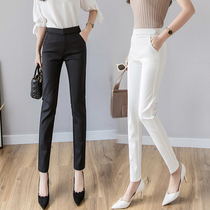 Tide Card Pro West Dress Pants Woman Spring Autumn Season Korean version Body Slim Fit Slim High Waist Slim Fit Pants Straight Barrel 100 Hitch Casual Pants