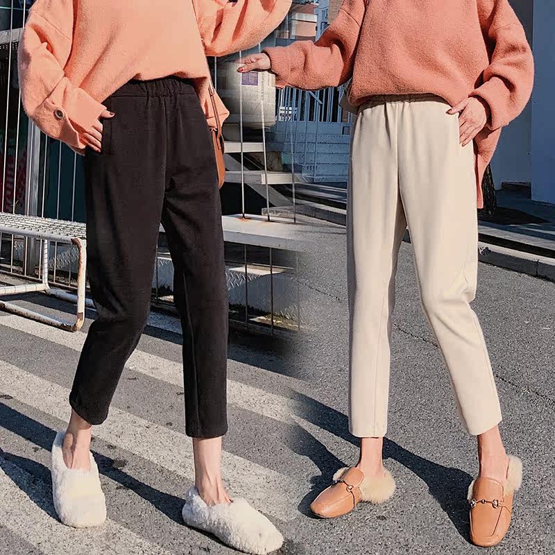 Harley pants female spring and autumn loose casual pants high waist Halene turnip pants nine points thin leg grandma pants