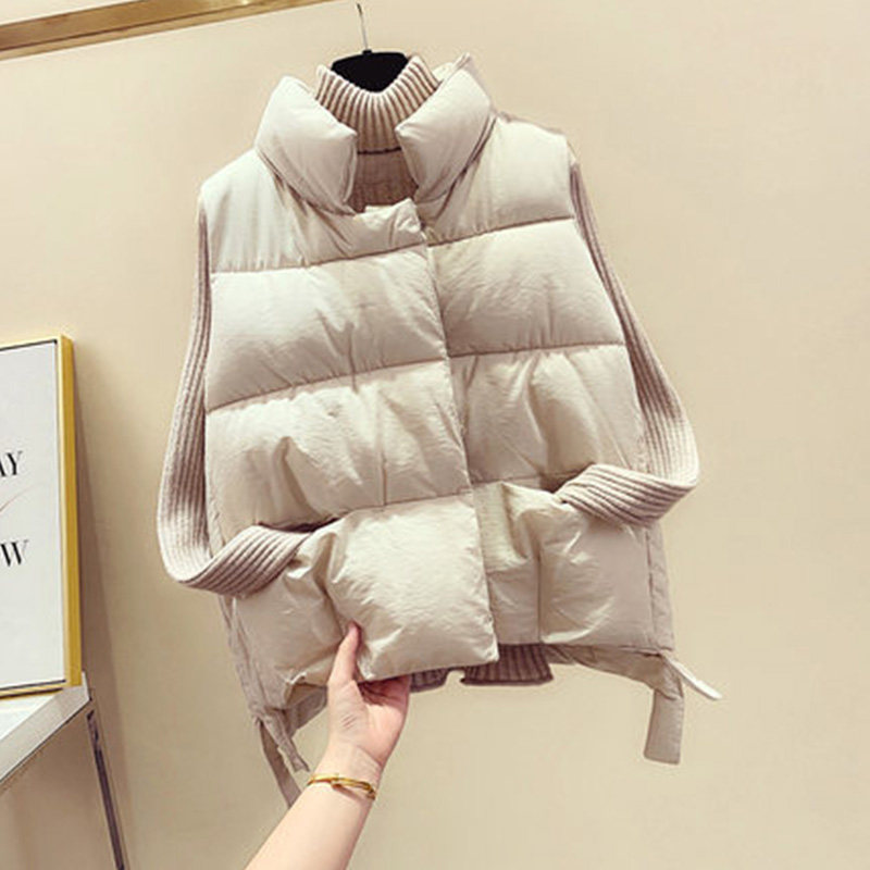 Down cotton waistcoat 2022 spring autumn season easy outside wearing kampon waistcoat 100 lap lady short vest jacket tide