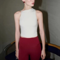 New style yoga vest for women high elasticity quick drying slim fit half turtleneck sports and fitness suspender top