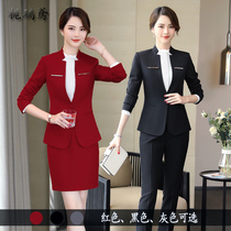 Hotel front desk work clothes female autumn and winter professional set Foreman manager cashier jewelry shop beautician work clothes