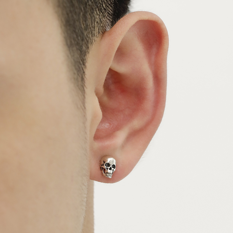 Skull Head Personalized Earrings for Men 2022 New Trendy High-End Single Retro Niche Ear Accessory Skull Head Personalized Earrings for Men 2022 New Trendy High-End Single Retro Niche Ear Accessory