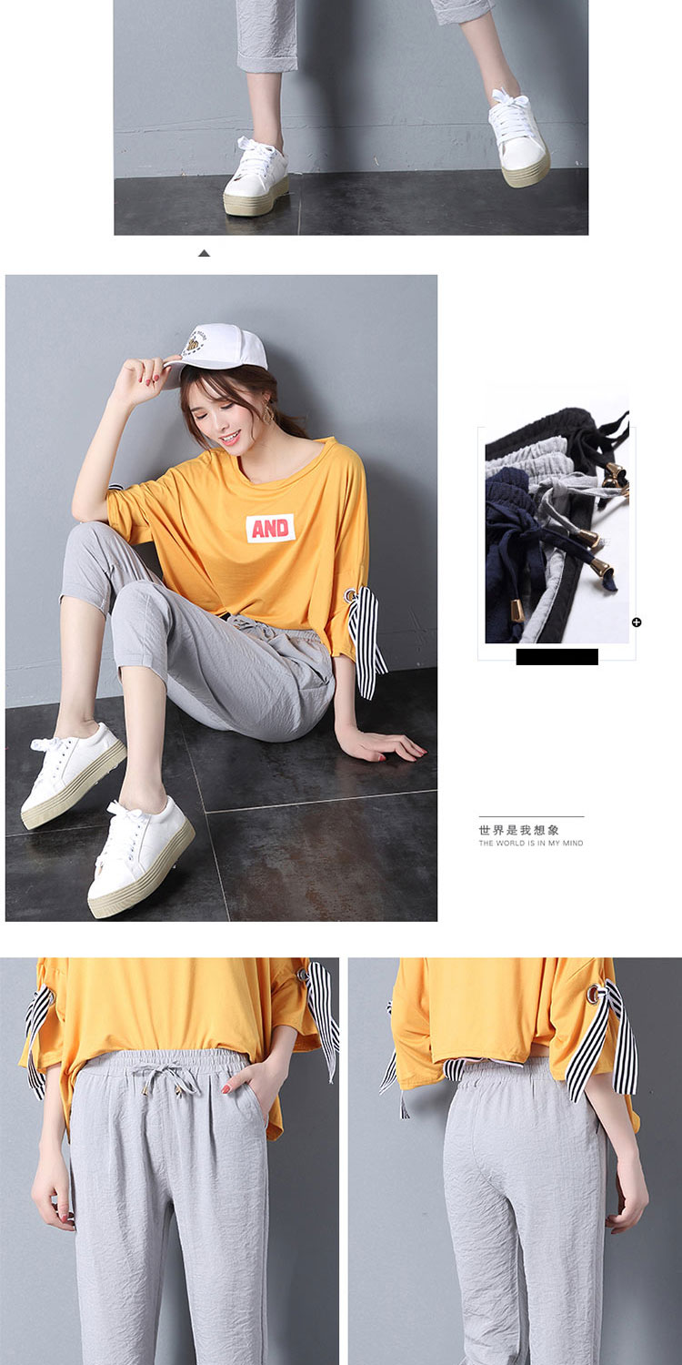 Quần mùa hè nữ băng lụa cotton chín quần phụ nữ bảy điểm quần âu harem quần chân quần lanh phần mỏng - Khởi động cắt quần jogger nữ
