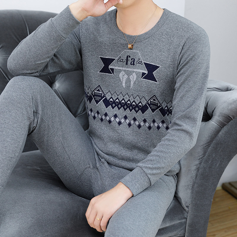 Heating Clothes Men's Pure Cotton Autumn Clothes Sanitary Pants Suit Autumn winter Bo Elderly Dad Full Cotton Undercotton Sweatshirt