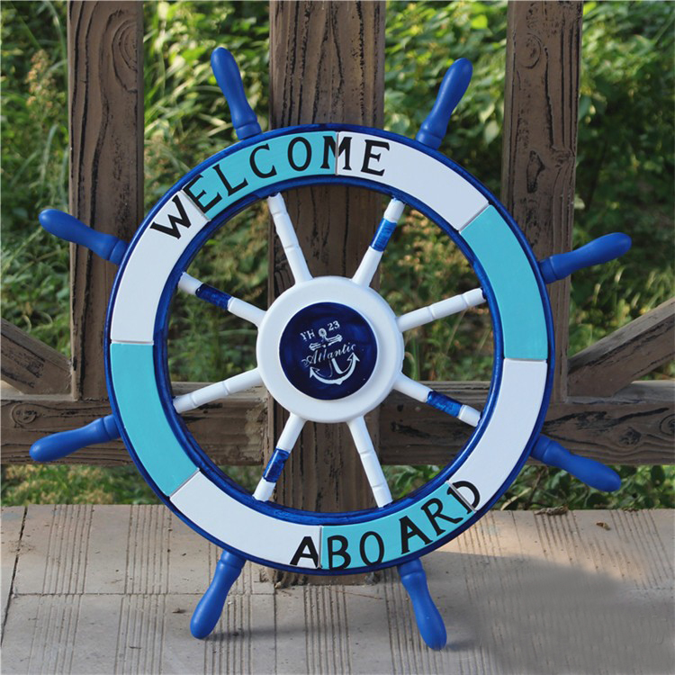 Mediterranean style rudder decorated with wall in living room backroom for children's room round retro wall wall decorated wood