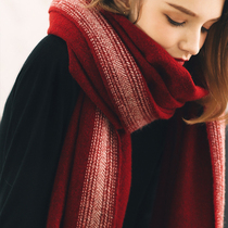 AI heavy weight full lamb hair scarf French retro oversized warm a group of warm fog autumn and winter scarf shawl dual-use