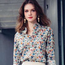 AI2021 early autumn womens clothes French floral vintage shirt French designer ordered romantic slim harbor style shirt