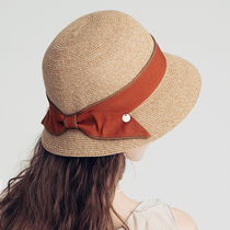 AIu2022 Japan original UV sun protection hat with small grass knitted fisherman hat grass hat children Summer 100 lap sun hat