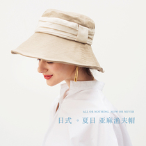 AI 2022 spring summer Japanese linen fisherman hat light and breathable sunscreen hat sunscreen hat children Korea