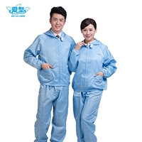 Синий раздельный антистатический комплект с капюшоном