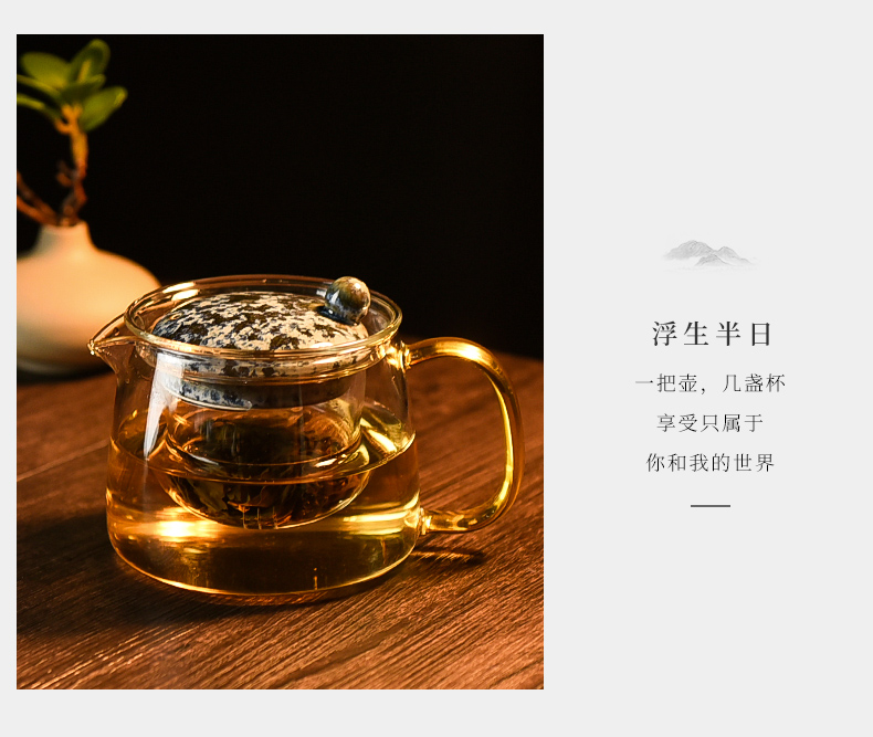 Ceramic story glass teapot single pot of filtration to hold to high temperature flower pot black tea tea sets tea cup home