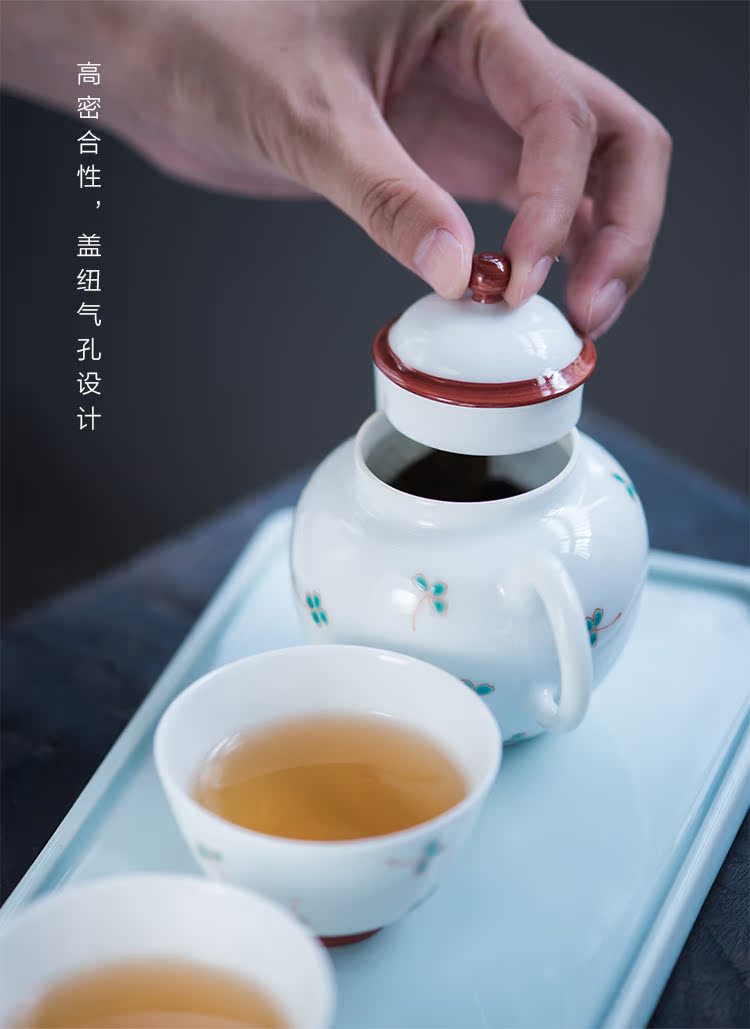 Pure hand - made ceramic story lucky grass series lid bowl of tea powder enamel manual small Pure and fresh and ceramic tea set