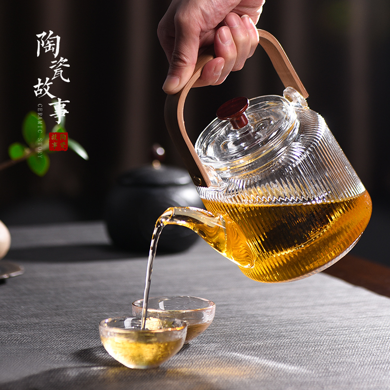 Ceramic story cooking pot glass kettle high - temperature household teapot single pot of tea set electric TaoLu boil tea