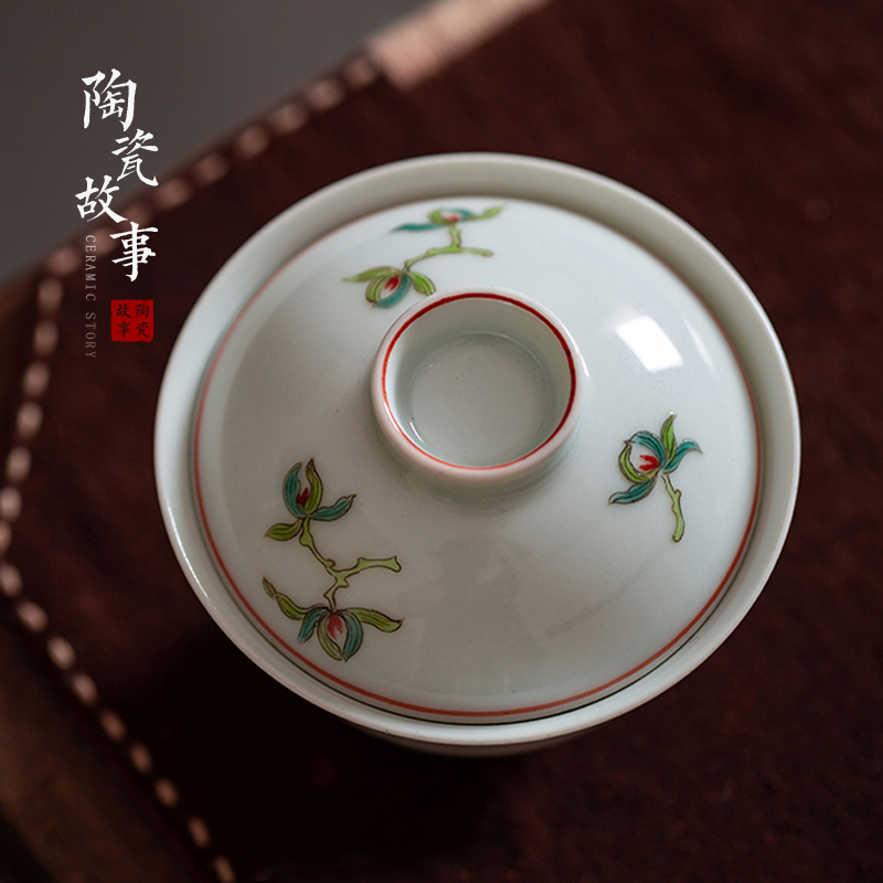 High - end checking hand - made ceramic story town tureen three tureen single jingdezhen pure hand - made tureen