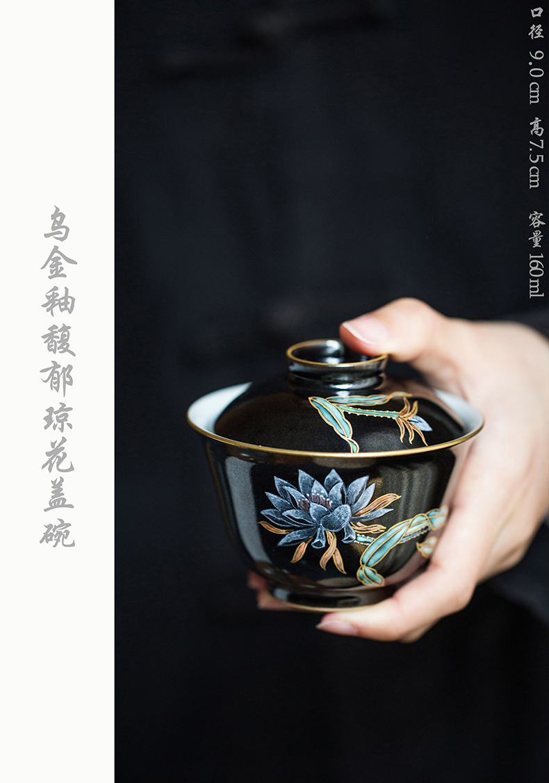 High - end checking hand - made ceramic story town tureen three tureen single jingdezhen pure hand - made tureen