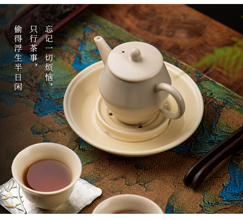 The Story of pottery and porcelain ceramic teapot one single pot with the sketch pot set with kung fu tea set soda ash glaze teapot