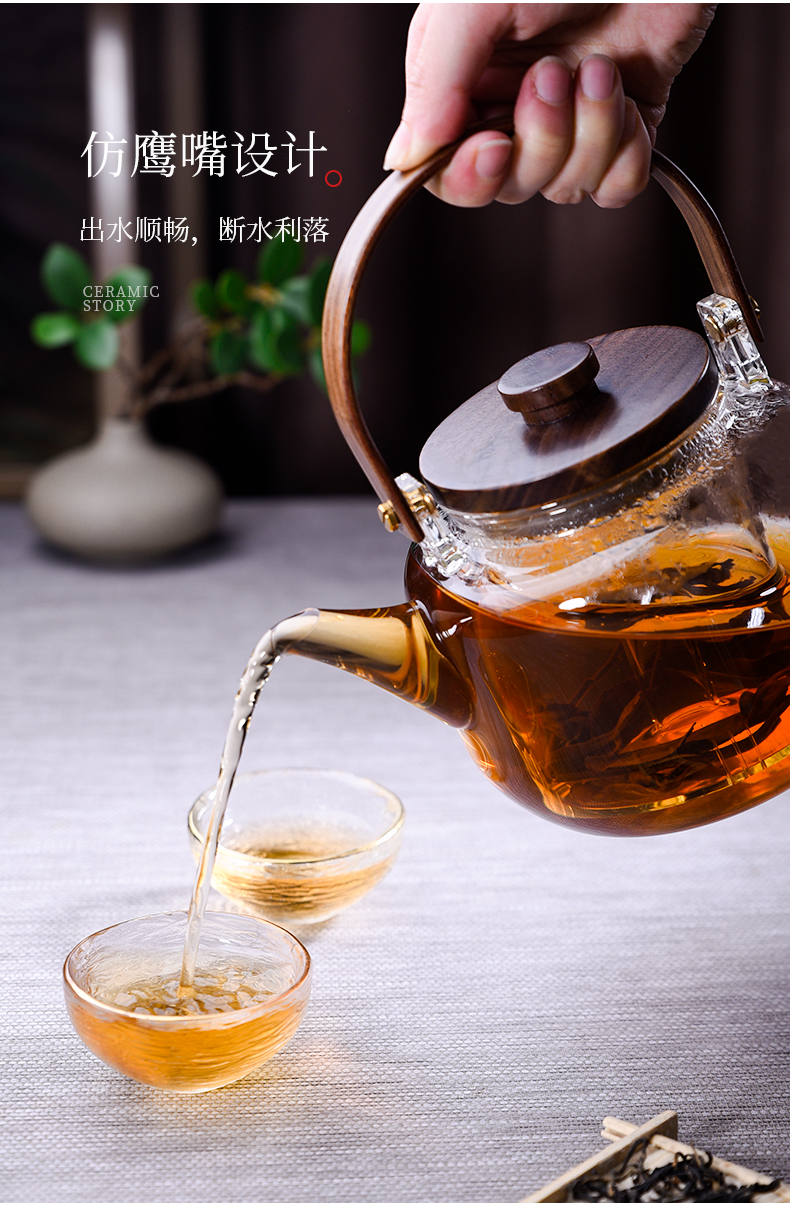 Ceramic story cooking pot and thicken high temperature resistant glass kettle household teapot electric TaoLu boiled tea set