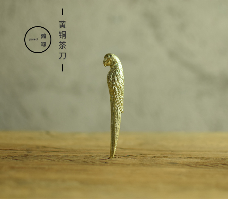 Ceramic story's brass parrot dao pu 'er tea, black tea brick picked tea ChaZhen cone 6 gentleman kung fu tea tea accessories