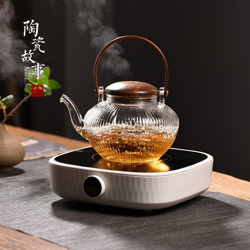 Glass cooking pot electricity TaoLu suit kettle filtering thickening heat - resistant kung fu tea set girder teapot tea stove