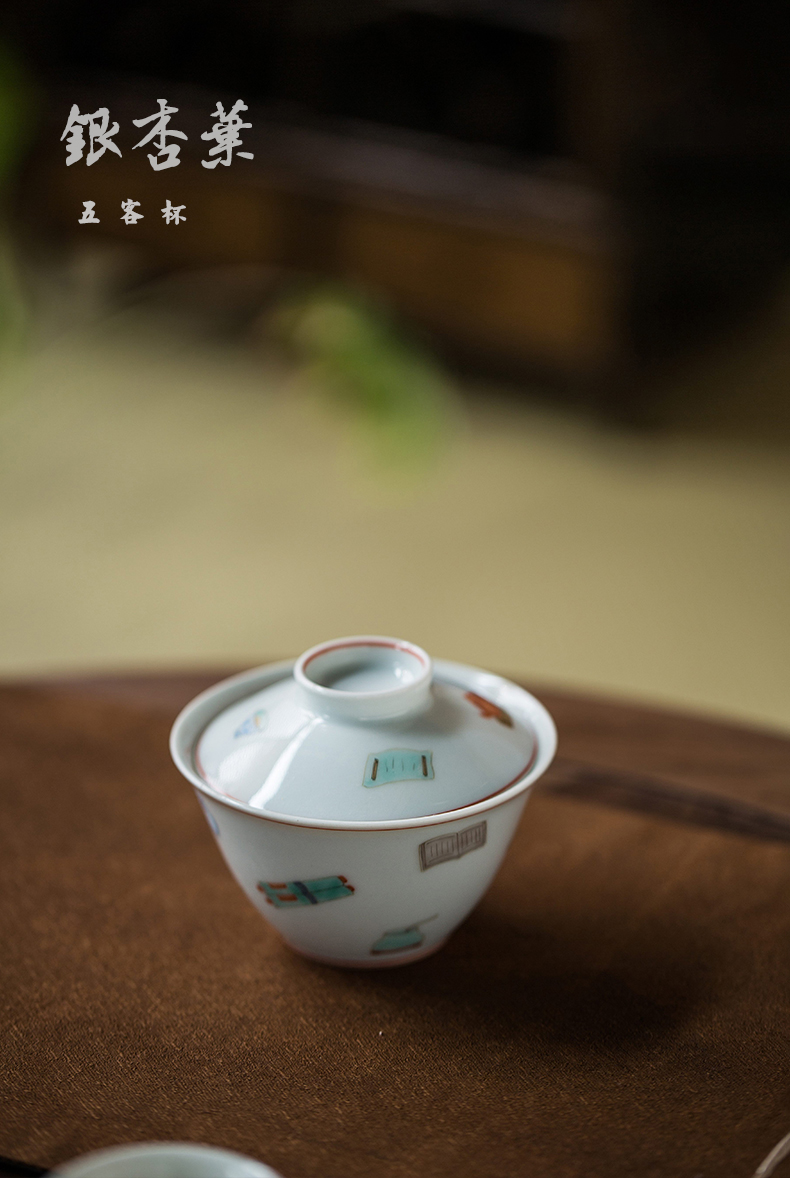 High - end checking hand - made ceramic story town tureen three tureen only a single green color four red hat to tureen