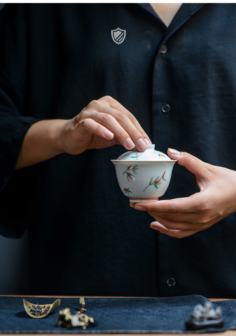 High - end checking hand - made ceramic story town tureen three tureen single jingdezhen pure hand - made tureen