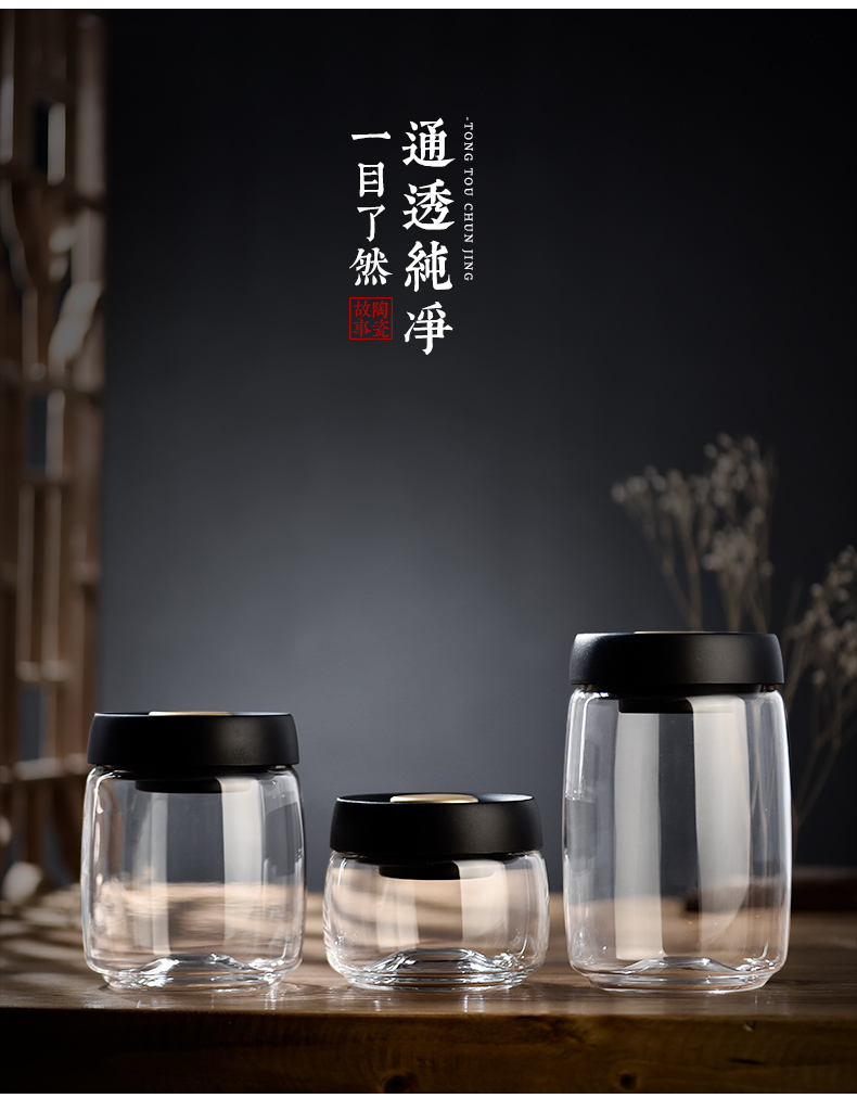 Ceramic story vacuum store as cans pu - erh tea caddy fixings household glass seal with Japanese small POTS