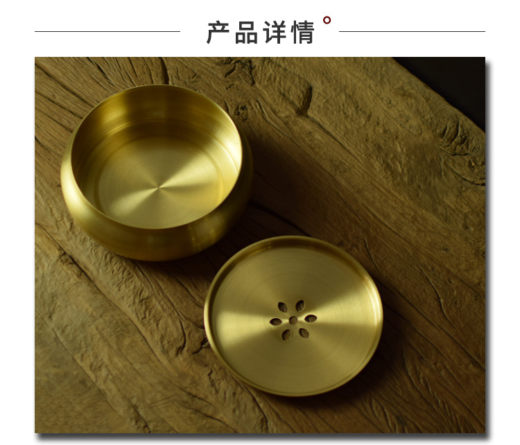 Ceramic story pure copper pot bearing small tea tray manually Japanese tea wash water jar to build hose cover kung fu tea accessories